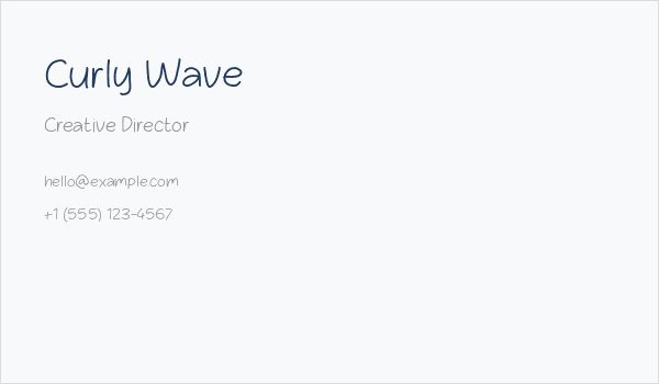 Curly Wave Business Card
