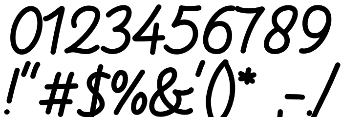 Curly Writing Font OTHER CHARS