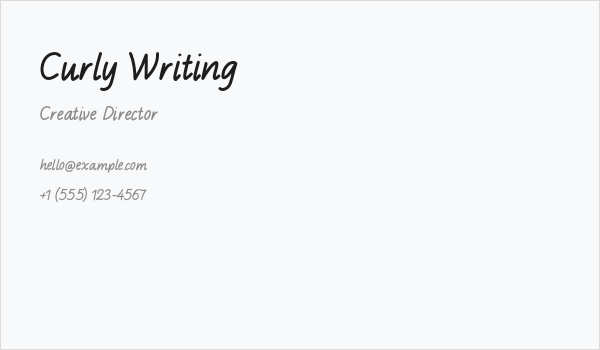 Curly Writing Business Card