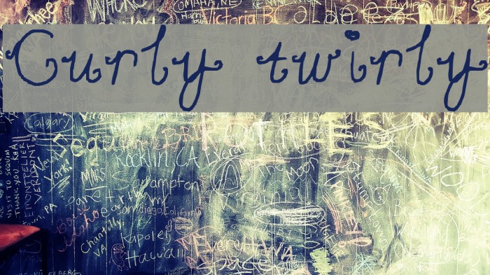 Curly twirly Font examples