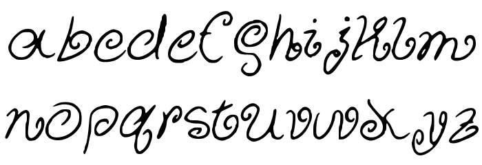 CurlyCuties Font LOWERCASE