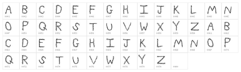 CurlyQue Character Map