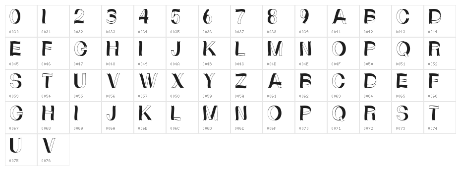 CurlyRibbons Character Map