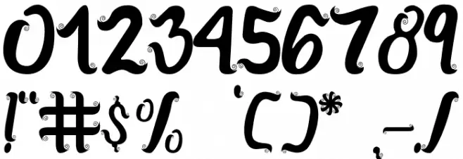 CurlySimplePerfect Font OTHER CHARS