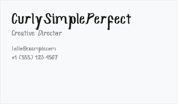 CurlySimplePerfect Business Card