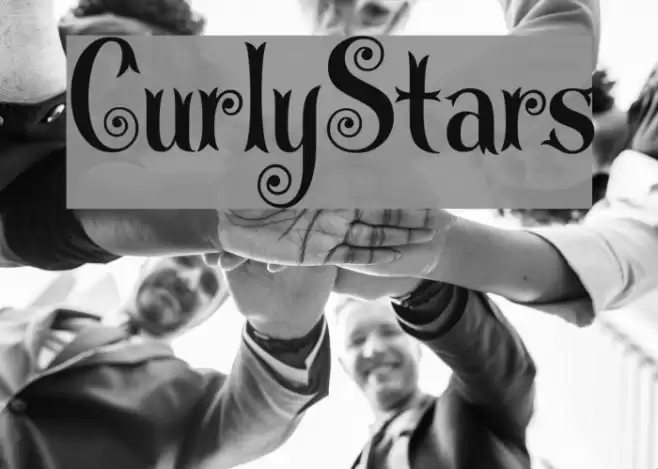 CurlyStars Font examples