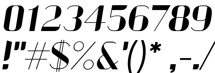 Currency-Slanted Font OTHER CHARS