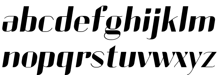 Currency-Slanted Font LOWERCASE