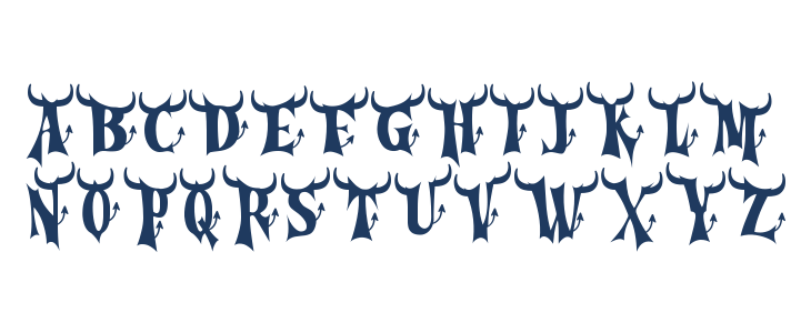Cursed Gothic Devil Uppercase