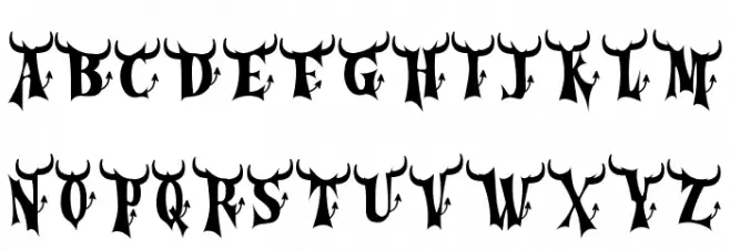 Cursed Gothic Devil Caratteri MAIUSCOLE