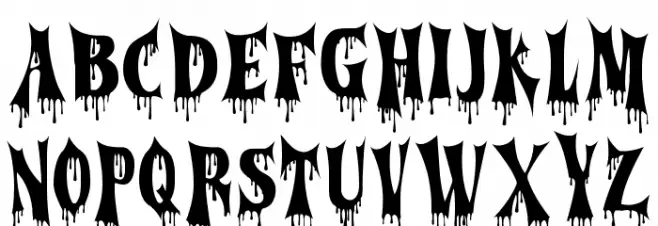 Cursed Gothic Drop Caratteri MAIUSCOLE