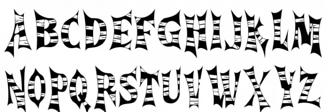 Cursed Gothic Mummy Caratteri MAIUSCOLE