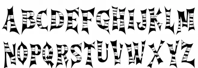 Cursed Gothic Mummy Caratteri MINUSCOLO