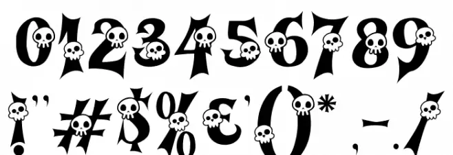 Cursed Gothic Skull Caratteri ALTRI CARATTERI