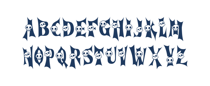 Cursed Gothic Skull Uppercase