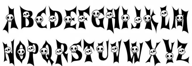 Cursed Gothic Skull Caratteri MAIUSCOLE