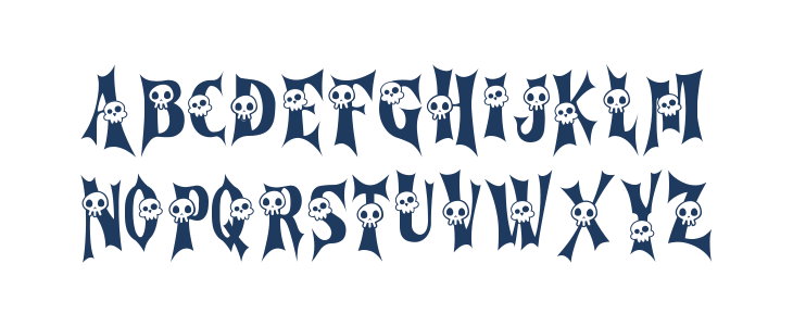 Cursed Gothic Skull Lowercase