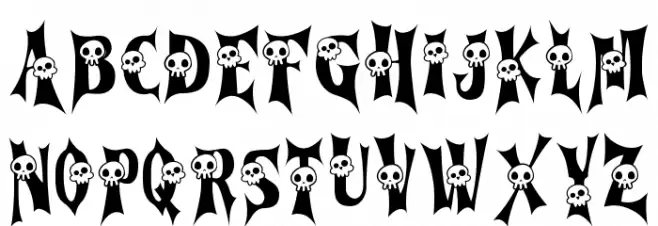 Cursed Gothic Skull Caratteri MINUSCOLO