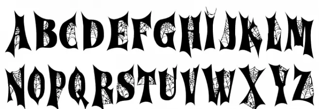 Cursed Gothic Web Caratteri MAIUSCOLE