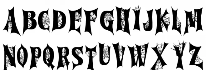 Cursed Gothic Web Caratteri MINUSCOLO