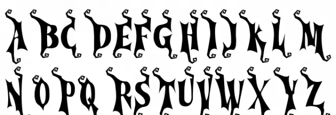 Cursed Gothic Witch Caratteri MAIUSCOLE