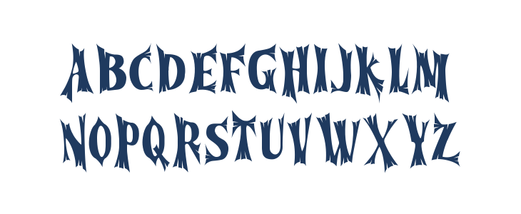 Cursed Gothic Wood Uppercase