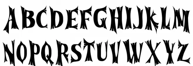 Cursed Gothic Wood خط أحرف كبيرة