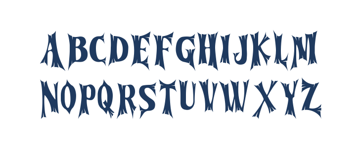 Cursed Gothic Wood Lowercase