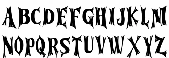 Cursed Gothic Wood خط أحرف صغيرة