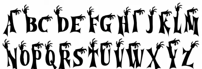 Cursed Gothic Zombie Caratteri MAIUSCOLE