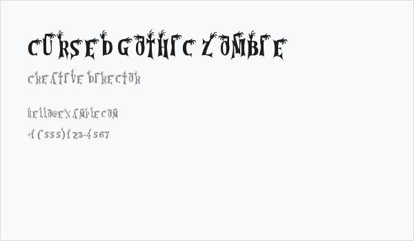 Cursed Gothic Zombie Business Card