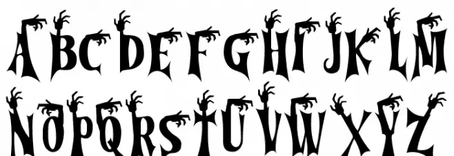 Cursed Gothic Zombie Caratteri MINUSCOLO