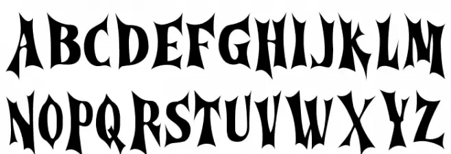 Cursed Gothic Caratteri MAIUSCOLE