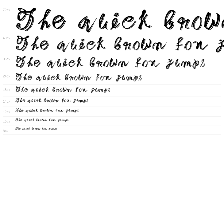 Cursive Elaborate Regular Waterfall