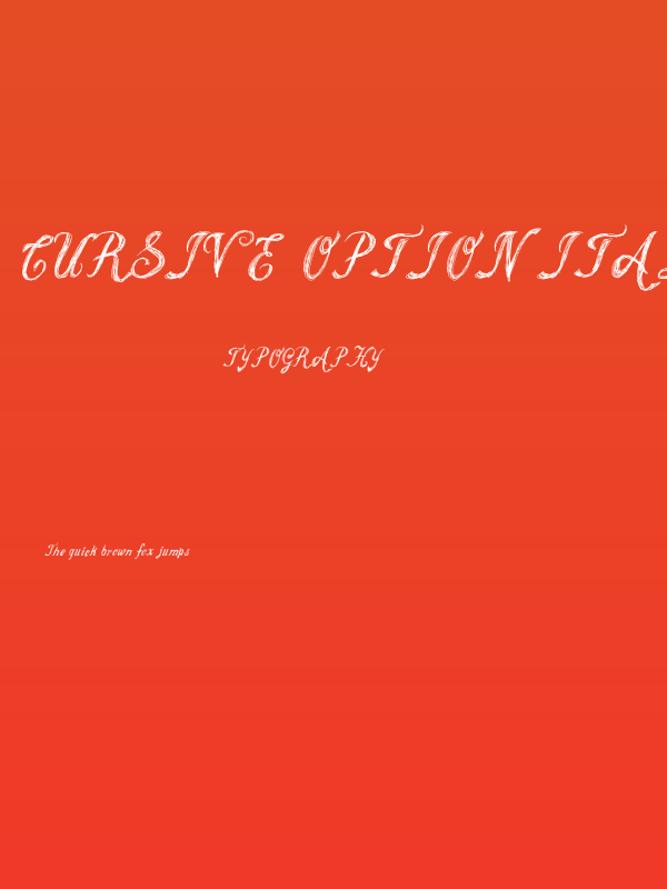 Cursive Option Italic Poster