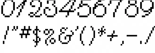 Cursive Regular Font OTHER CHARS