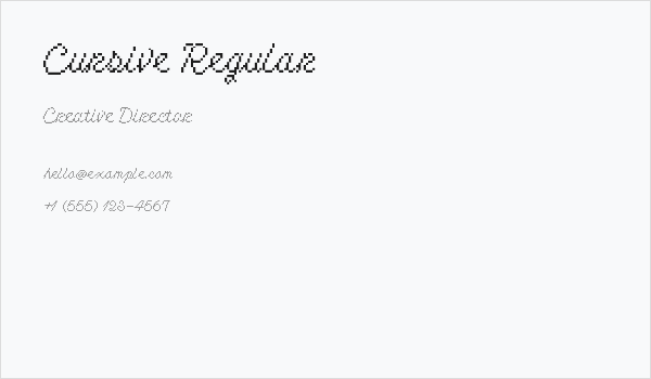 Cursive Regular Business Card