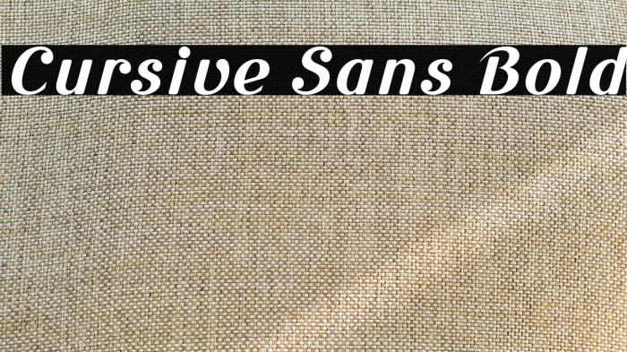 Cursive Sans Bold Example 3