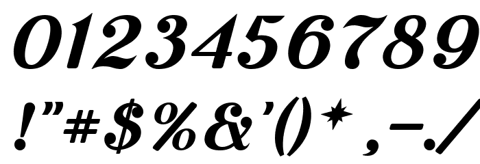 Cursive Serif Bold Font OTHER CHARS
