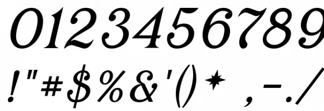 Cursive Serif Font OTHER CHARS