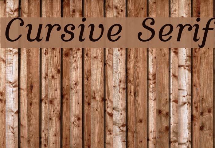 Cursive Serif Font examples