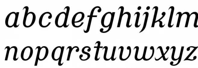 Cursive Serif फ़ॉन्ट लोअरकेस