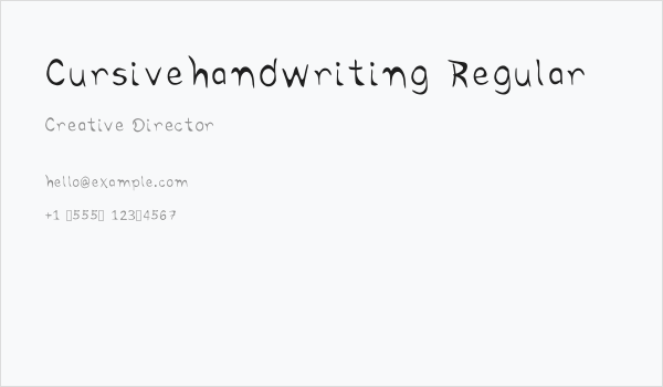 Cursivehandwriting Regular Business Card