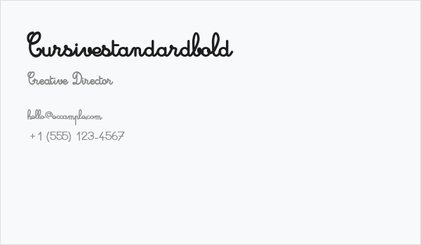 Cursivestandardbold Business Card