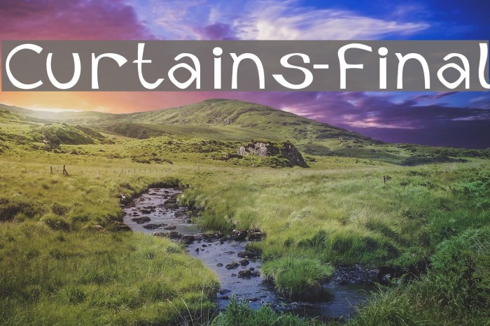 Curtains-Final Font examples