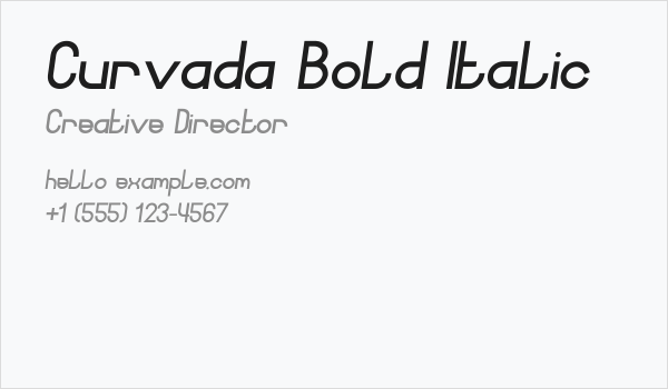 Curvada Bold Italic Business Card