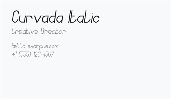 Curvada Italic Business Card
