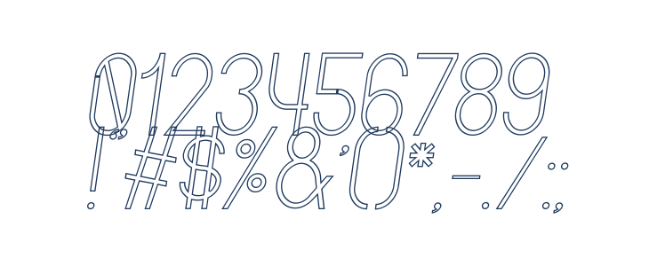 Curvada Outline Italic Other Characters