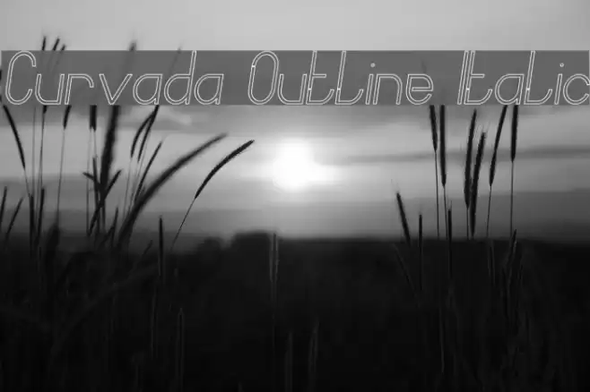 Curvada Outline Italic Font examples