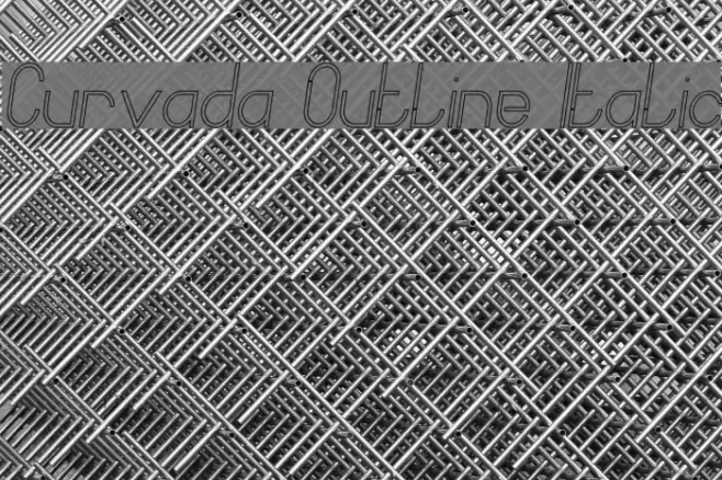 Curvada Outline Italic Font examples